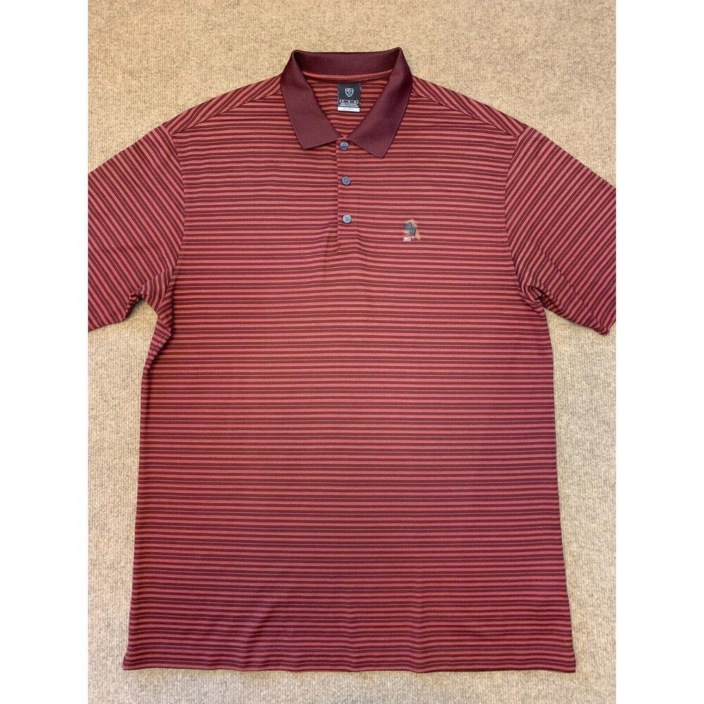 Nike Golf Polo Shirt Mens XL Dri Fit Wicking Short-Sleeve Striped Outdoor